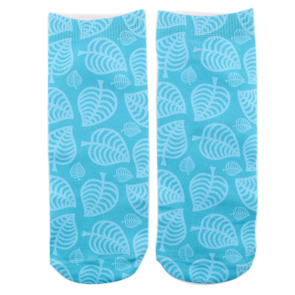 

AD861 Patchfan Latest Blue Leaves Design Short Socks Summer Socks Quality Business Colorful Men Woman Cotton Socks