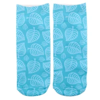 ad861 patchfan latest blue leaves design short socks summer socks quality business colorful men woman cotton socks