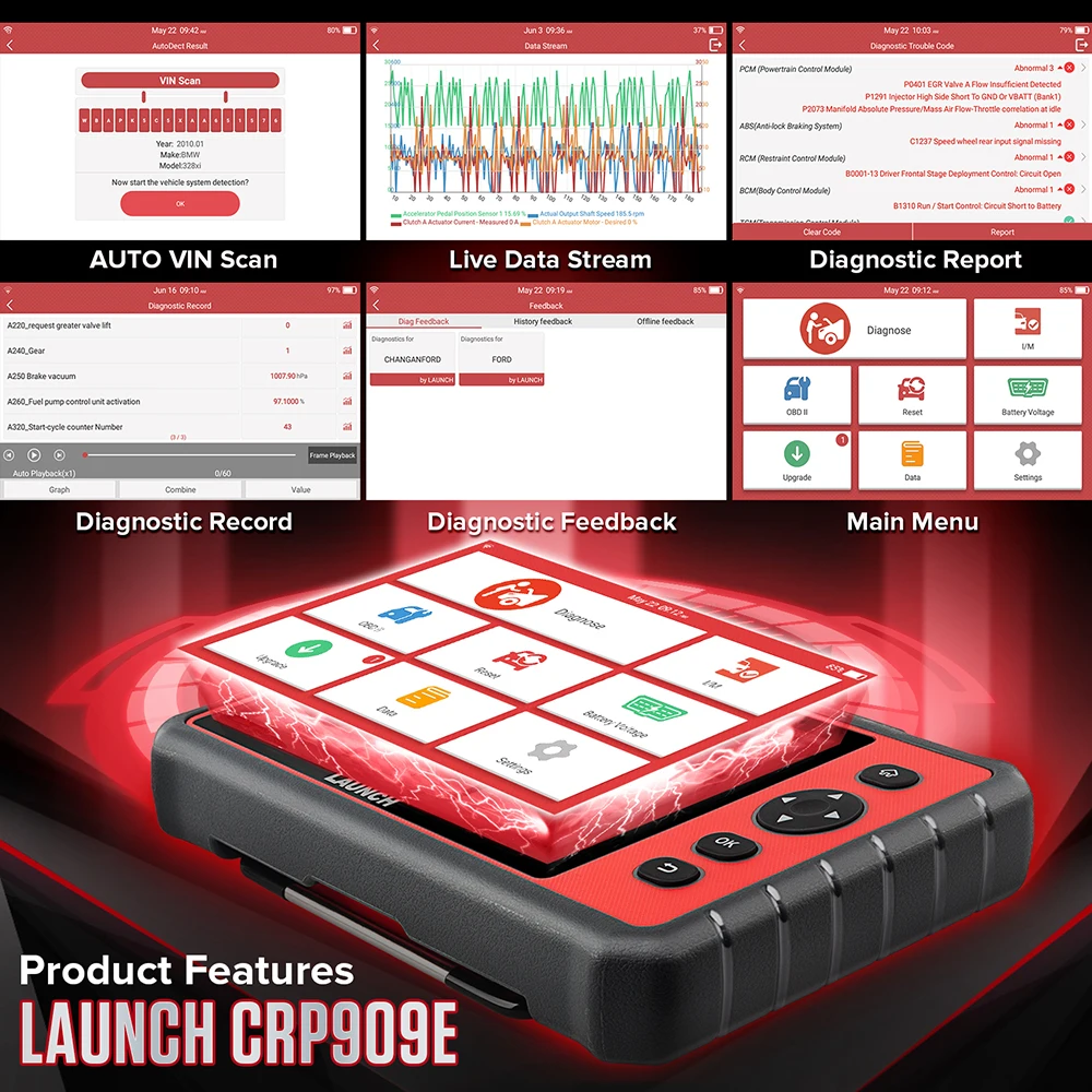 Диагностическая система LAUNCH X431 CRP909E инструмент для комплексной диагностики OBD2 с