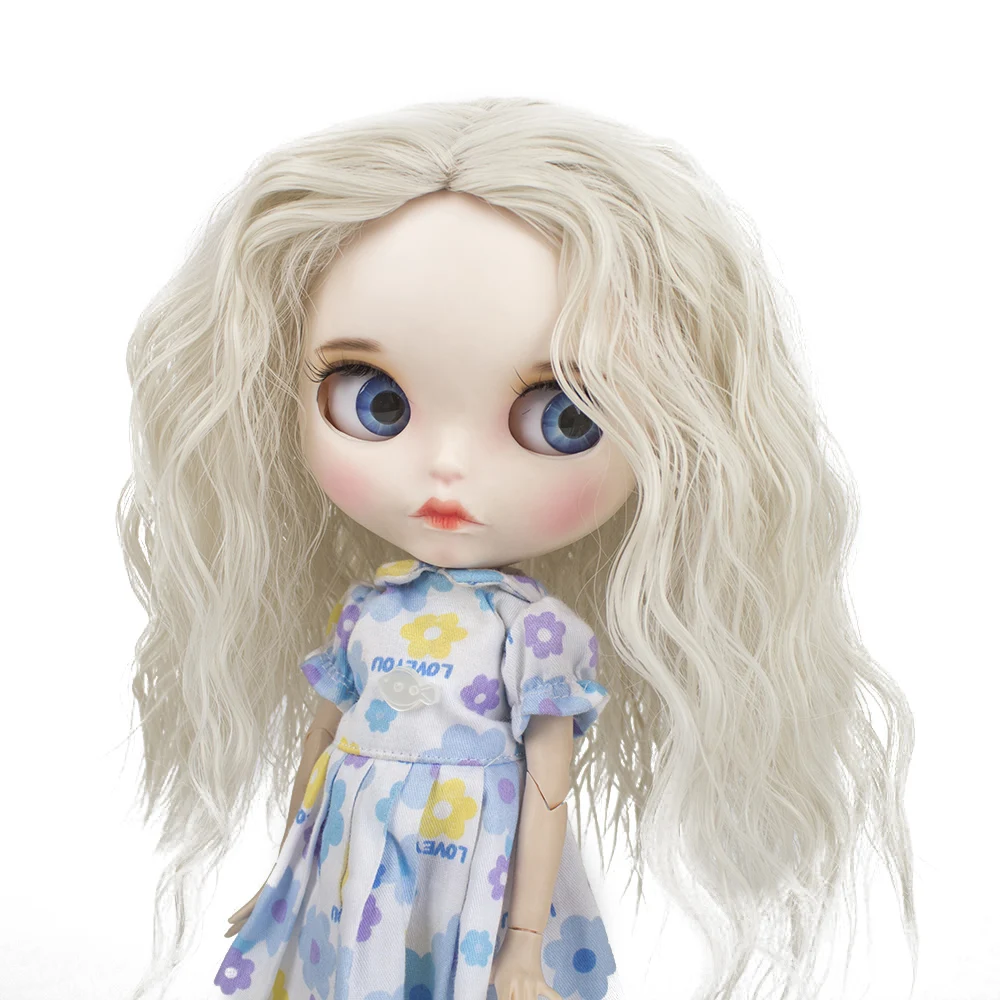 

Wigs only! Sweet Full Doll Wig Hairpiece Curly Hair 27-28cm for 1/6 Blythe Dolls Colorful Dolls Wigs Brick Dolls Accessories