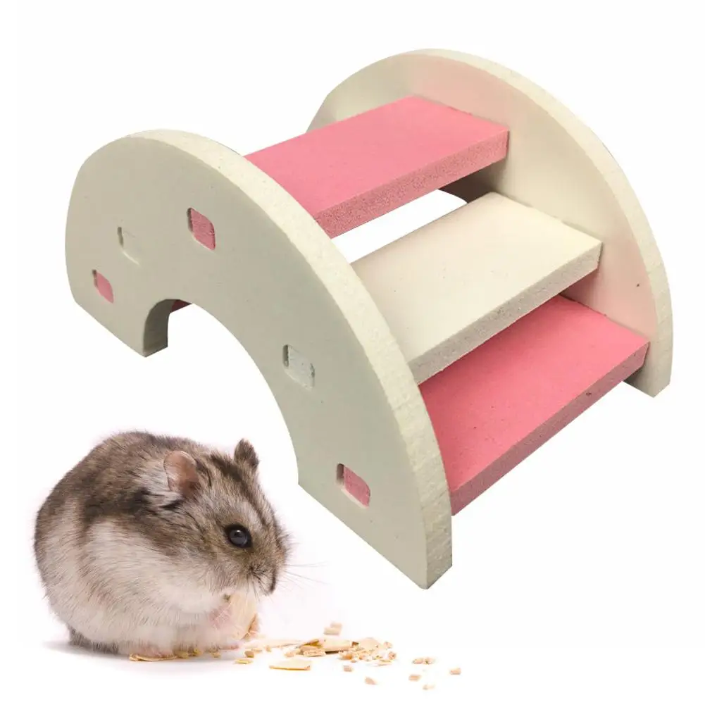 Радуга Цвет хомяк игрушка деревянный мост товары для хомяков Экологически