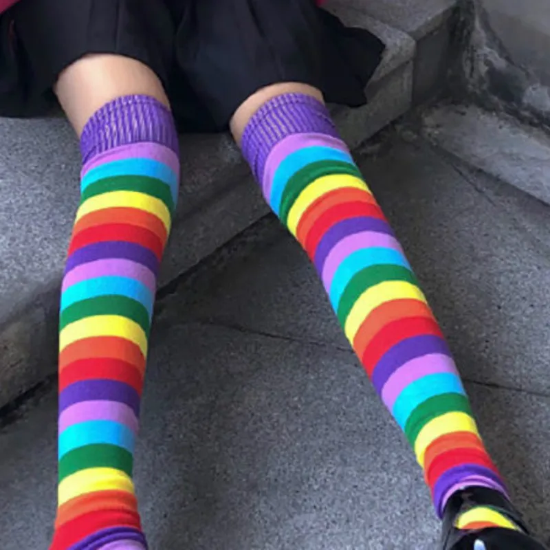

Japanese Elegant Striped Stockings Harajuku Popular Female Students Korean Ins Trend Long Tube Over Knee Beautiful Leg Stocking