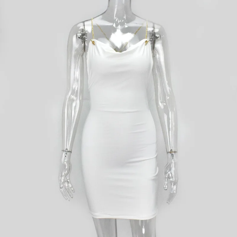 Женское мини платье с открытой спиной DEAT Короткое облегающее без рукавов на