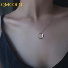 QMCOCO, простое классическое ожерелье из серебра 925 пробы, модное женское ожерелье в форме Луны, ювелирные изделия, ожерелье из ключиц