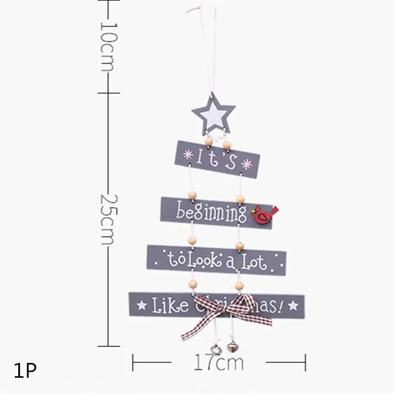 Multi Style Christmas Wooden Pendant Creative Wood Craft Ornaments DIY Chriatmas Tree Hanging Decoration Xmas Gift Supplies - Цвет: 1P-328-B02