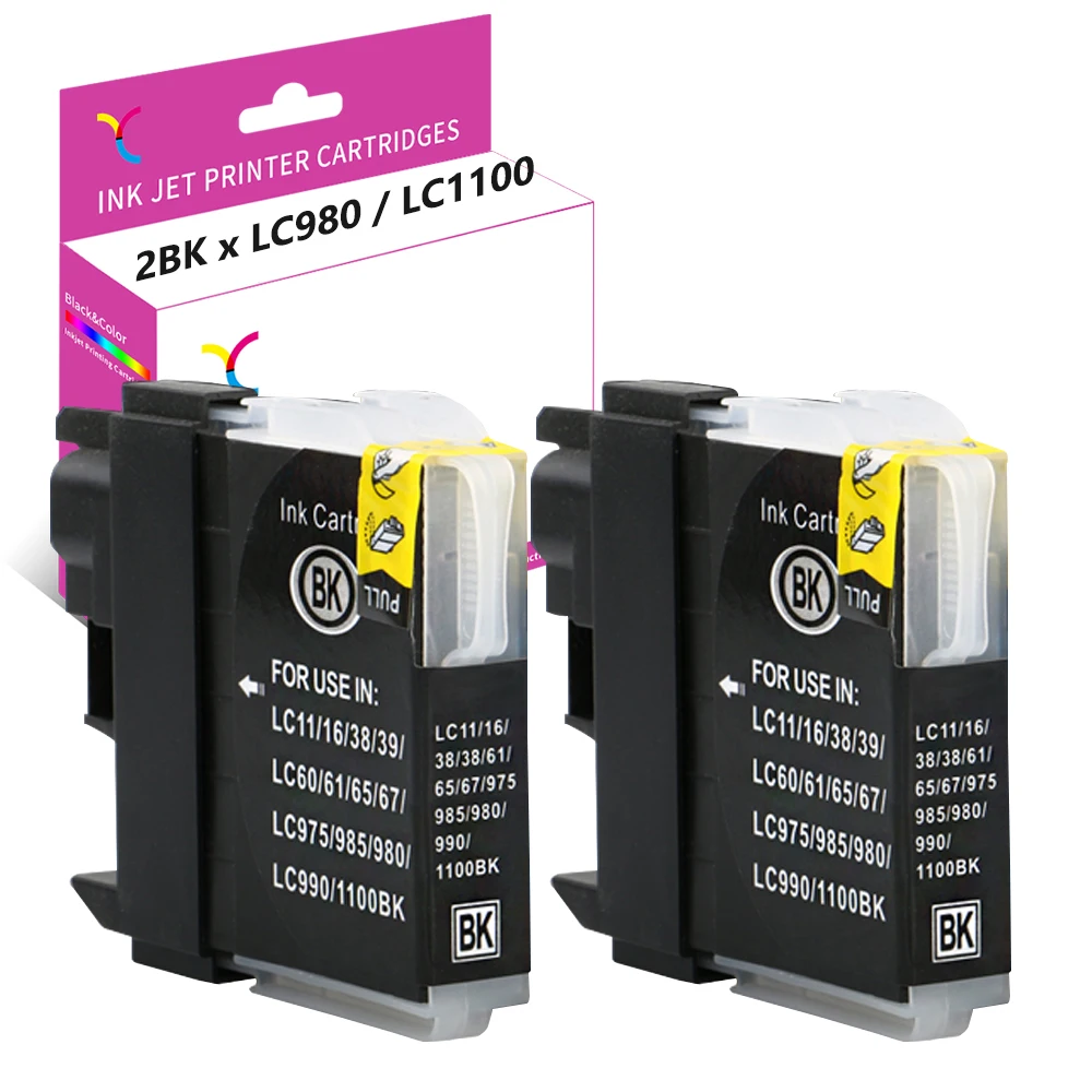 YC LC1100 LC980 черный LC1100BK совместимый для DCP-145C 195C 197C 375CW 385C 585CW 6690CW MFC-250C 290C 490CW 5890CN 5895CW