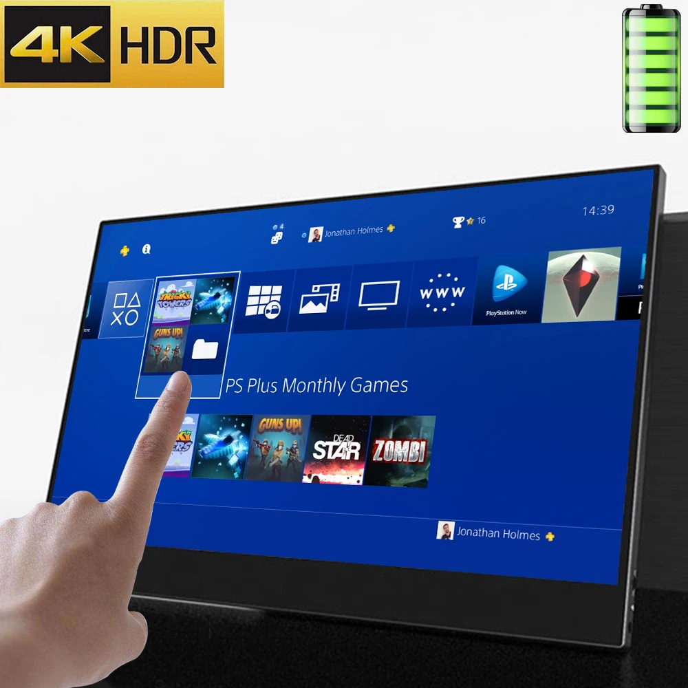 15 6 &quot4 K HDR10 Freesync портативный игровой сенсорный монитор для PS4 Pro переключатель xbox