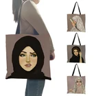 Повседневные женские сумки-тоуты Hijab Face в мусульманском стиле, вместительные женские сумки для покупок через плечо, сумка для исламских девушек, Пляжная дорожная сумка для отдыха