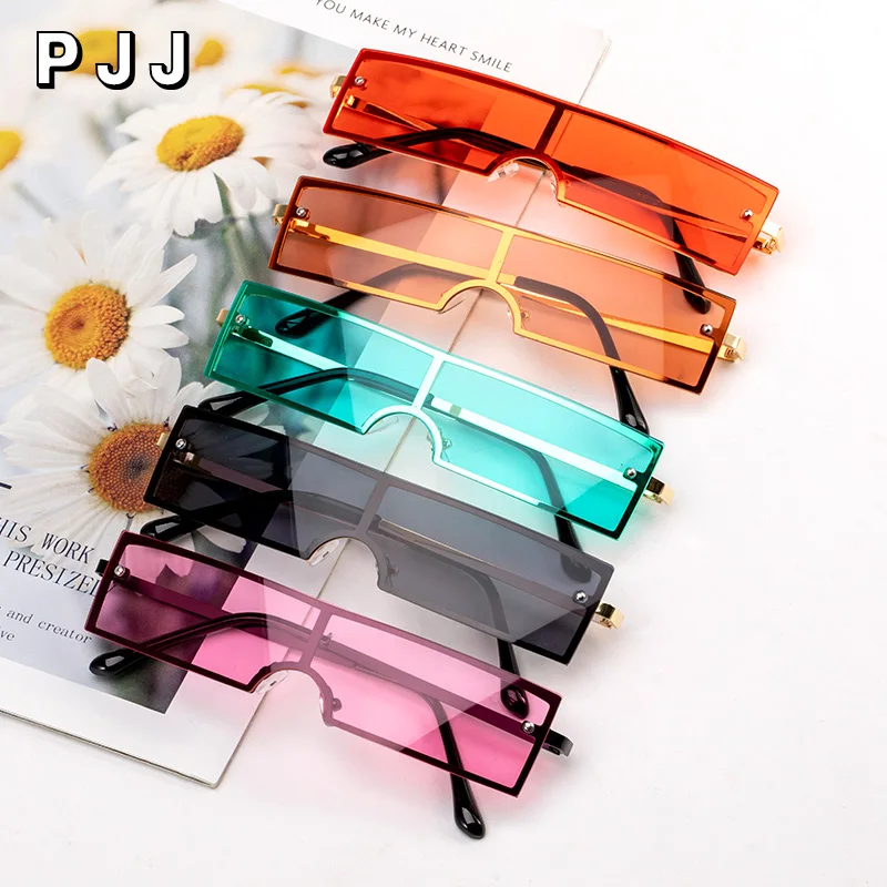 

Trend Fashion Rectangle Sunglasses Women Brand Designer Fashion Green Red Clear Lens For Sexy Female Retro Eyewear UV400