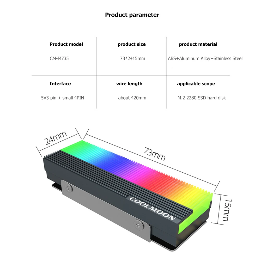 Радиатор для SSD-накопителя CM-M7S M2 5 в 3Pin Твердотельный накопитель радиатор