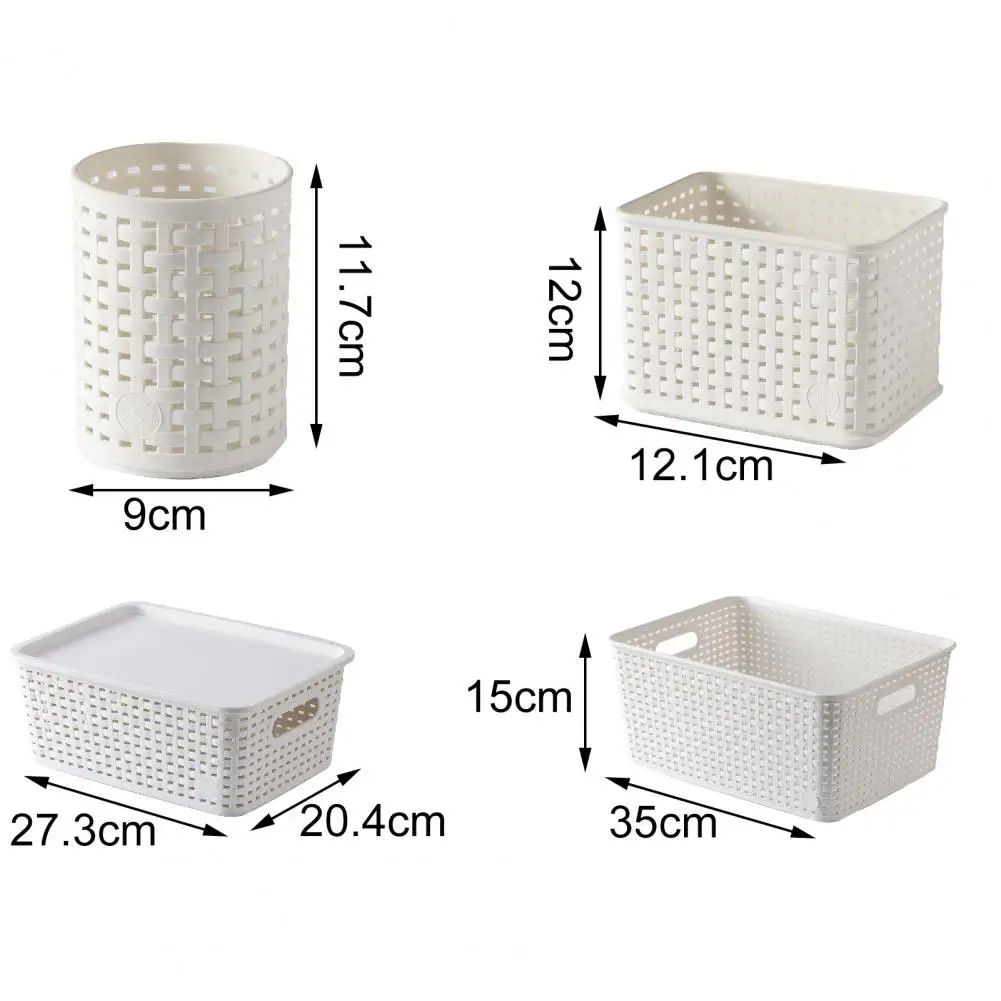 

New Arrival!!! 6Pcs Storage Basket Stylish Space-saving Wear-resistant Plastic Desktop Storage Box for Home Office Bathroom