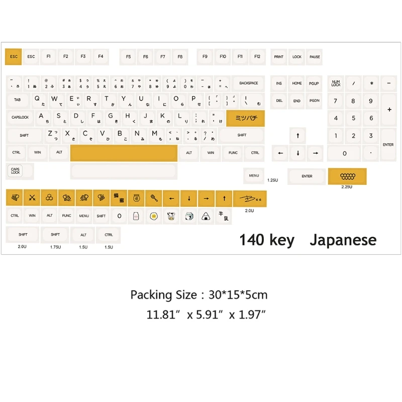 

K3NB 140Keys/Set QX Profile Custom Honey Milk Theme Keycaps PBT Dye Sublimation Keycaps for MX Cherry Mechanical Keyboard