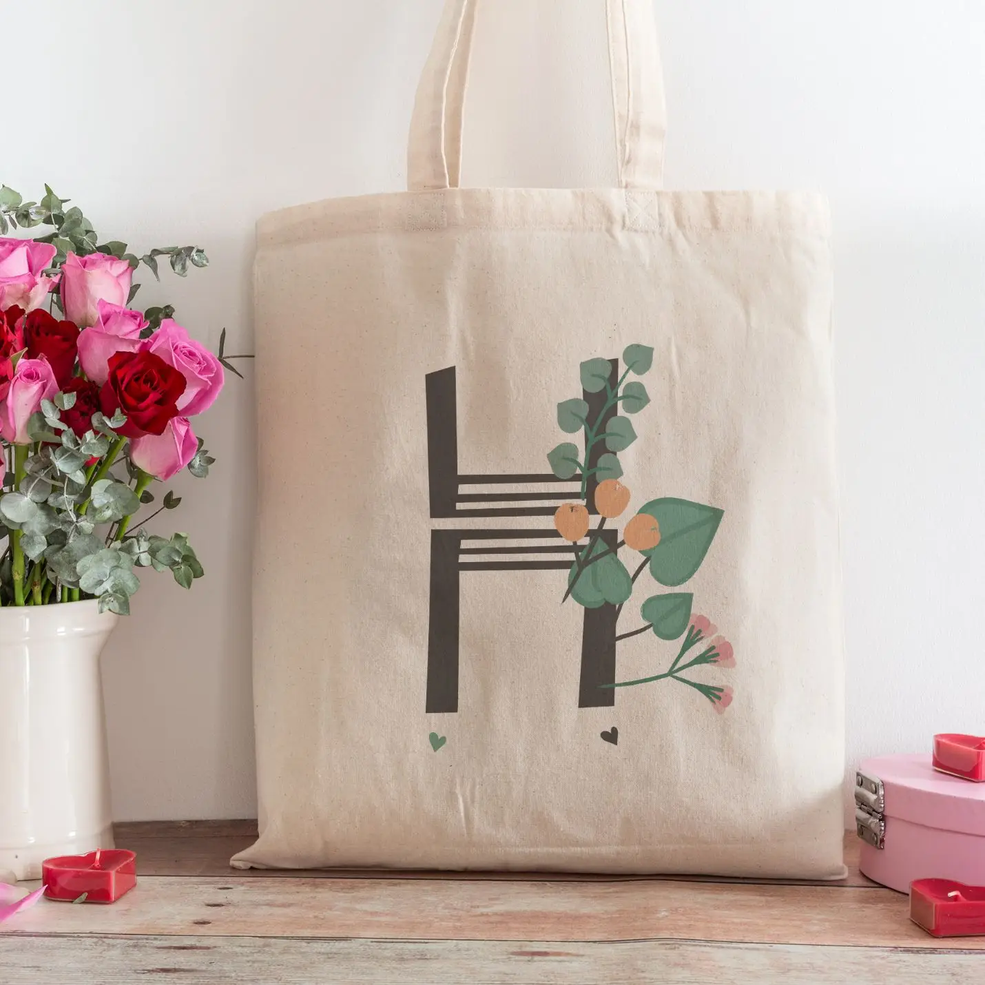 

H Letter Design Shopping Beach Tote Bag