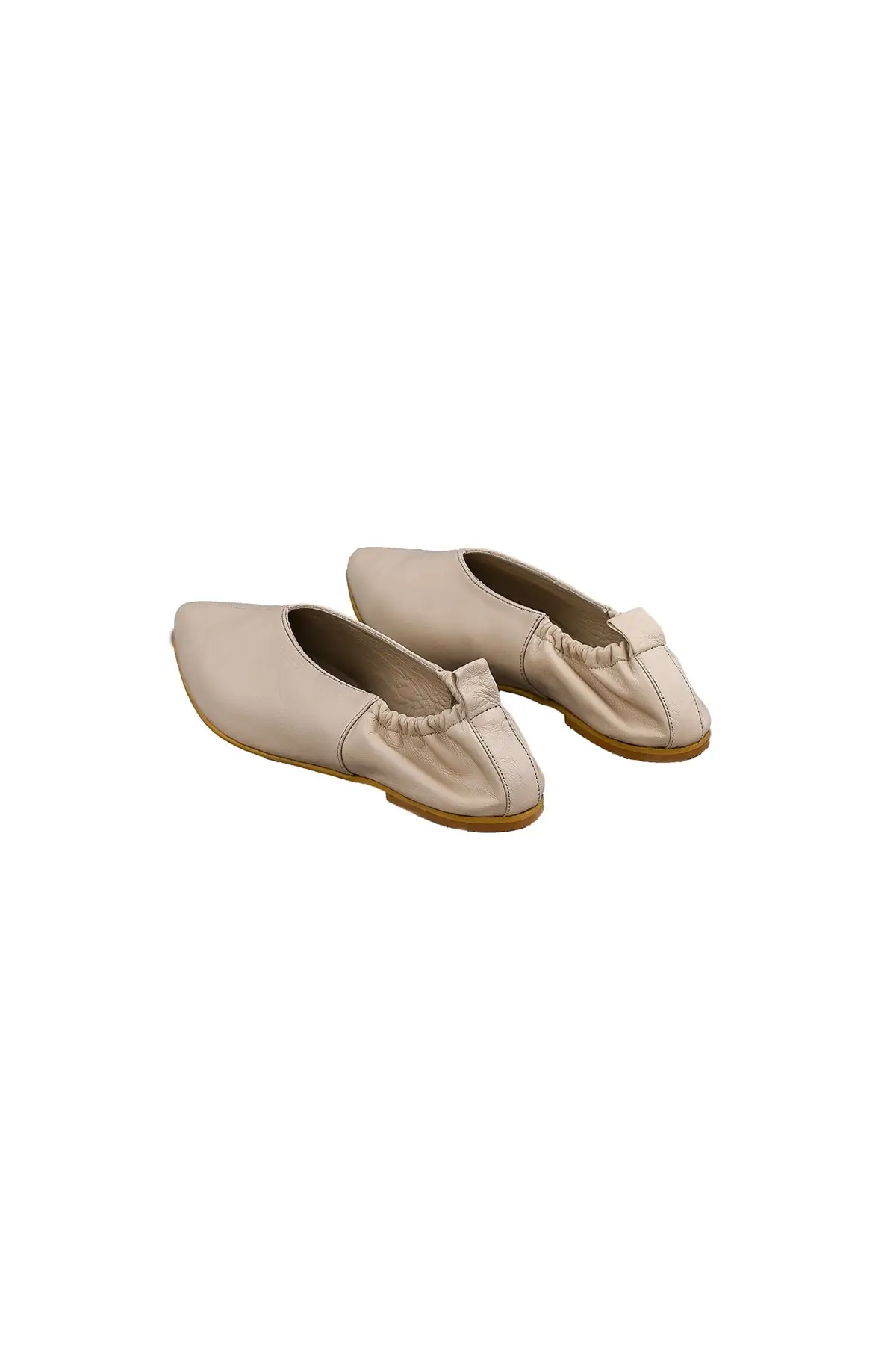 

SarEn Women Beige Genuine Leather Ballerina