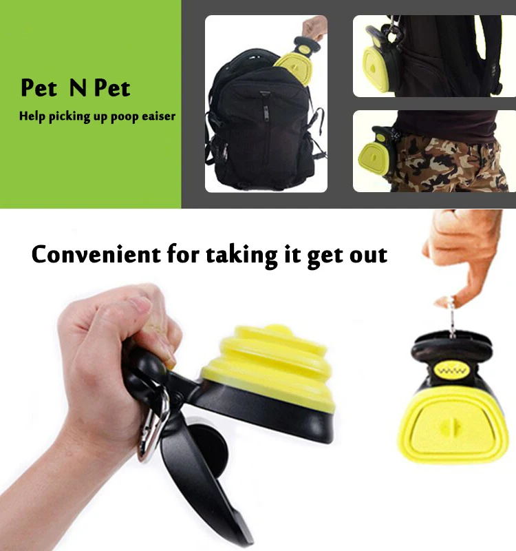 Pet N Pet Dog Pet Путешествия складной совок Poop Совок очистка забрать средство удаления экскрементов в течение 3 рулонов пакеты для уборки за собакой
