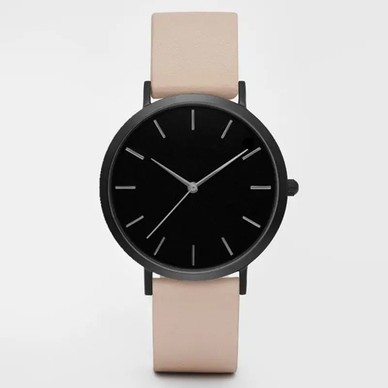 Montre Femme Простые Модные женские часы кварцевые часы кожа ремешок женские часы