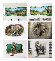 3d dinosaur wall sticker home decoration jurassic period animal movie poster wall stickers for kids rooms door stickers