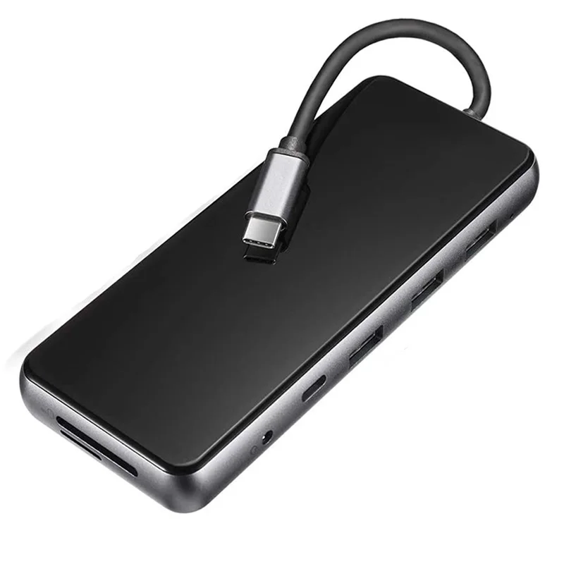 Док станция для ноутбука 12 в 1 тройной дисплей двойной HDMI 4K VGA PD3.0 SD TF USB C