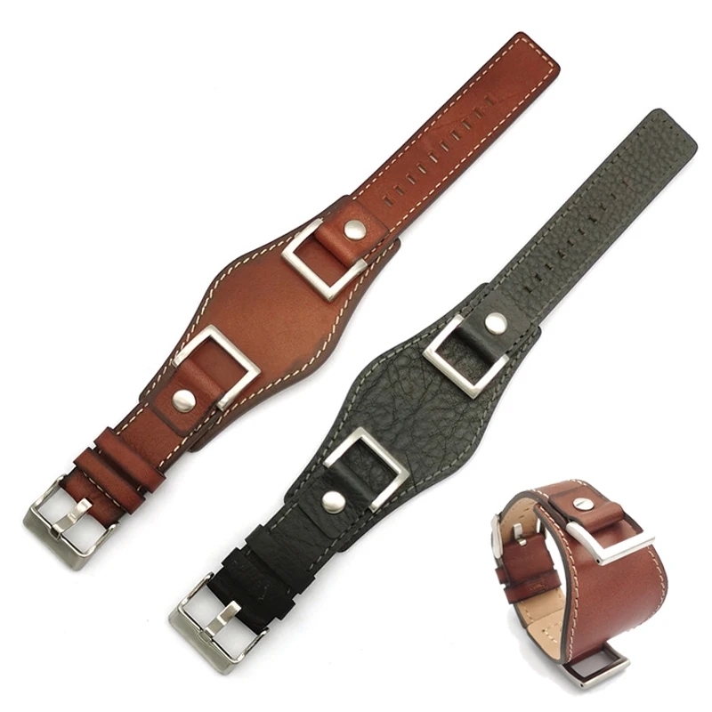 Ремешок 24 мм из натуральной кожи для Fossil JR1354 JR1436 ремешок часов Черный Коричневый