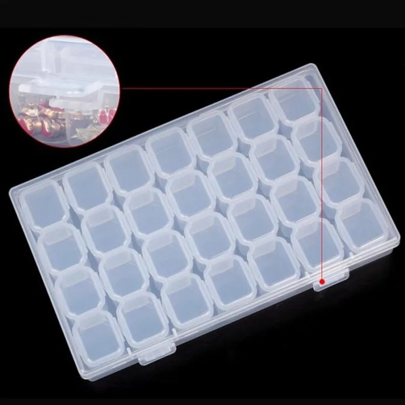 28 слотов хранение для принадлежностей дизайна ногтей коробка алмазная живопись