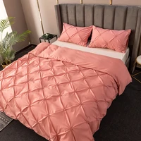 23 pcs full double bedding sets comforters covers nordic soild color pinch pleated quilt cover king size home duvet cover set