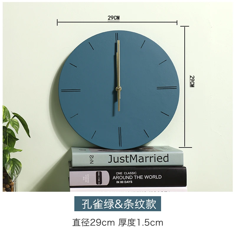 Настенные часы в винтажном стиле простые голубые настенные с циферблатом для