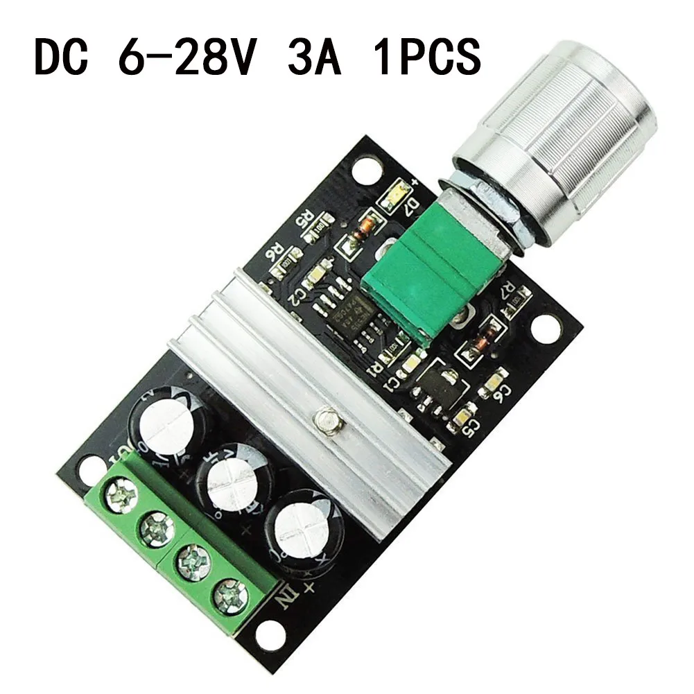 

3A DC 6V-28V PWM Motor Speed Regulator With Switch Low Voltage Motor Speed Variable Speed Controller