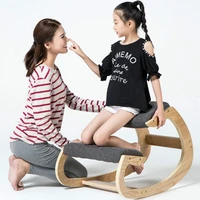 sitting posture correction chair student kids study kneel waist spine protect chair solid wood health chairs
