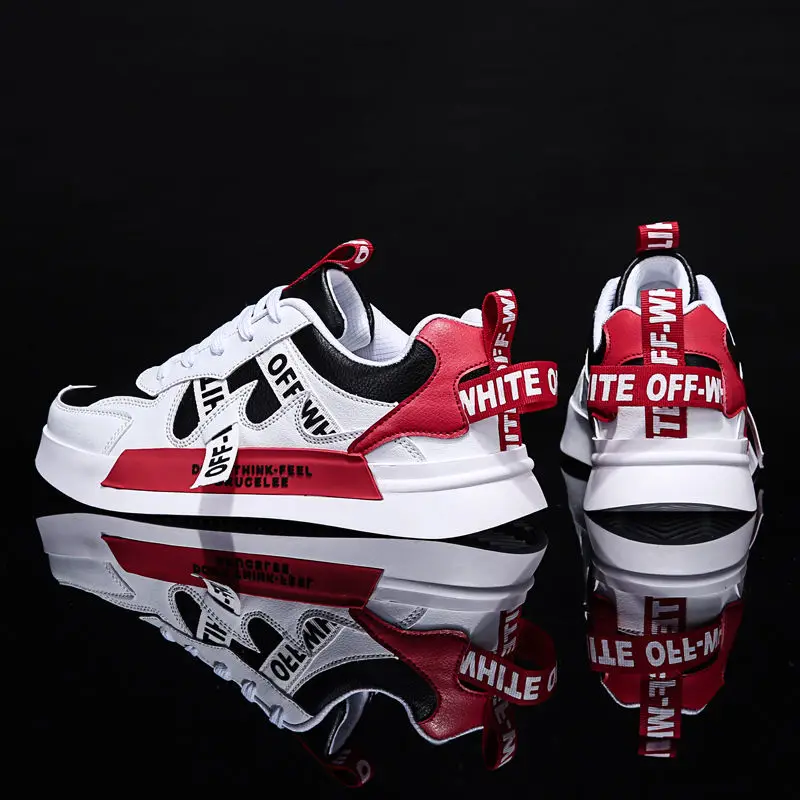 

Men White Flat Shoes off Lace-up Comfortable Sneaker for Male Tenis Masculino Adulto Top Quality fashion brand Men Zapatillas