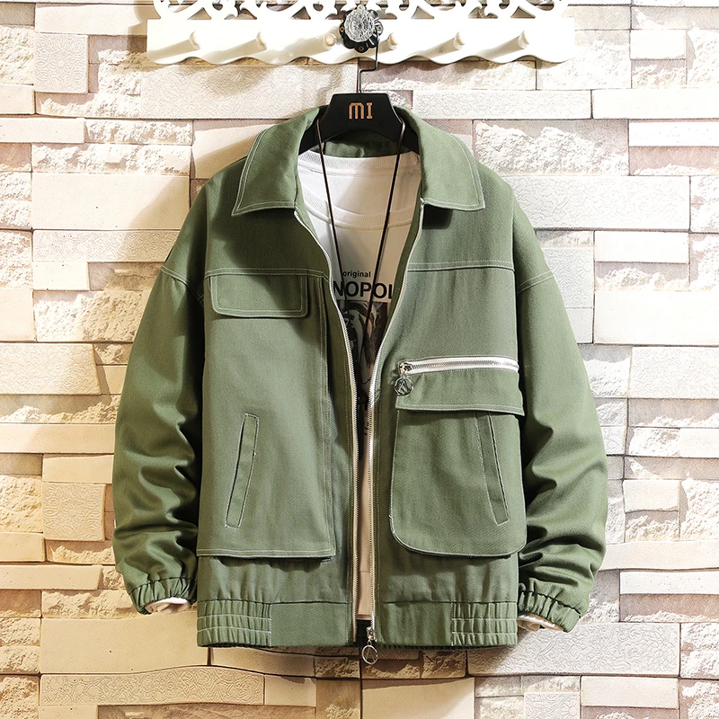 

Men Harajuku Jackets Coats 2021 Korean Streetwear Vintage Windbreaker Hip Hop Streetwear Bomber Jackets Men Dropshipping