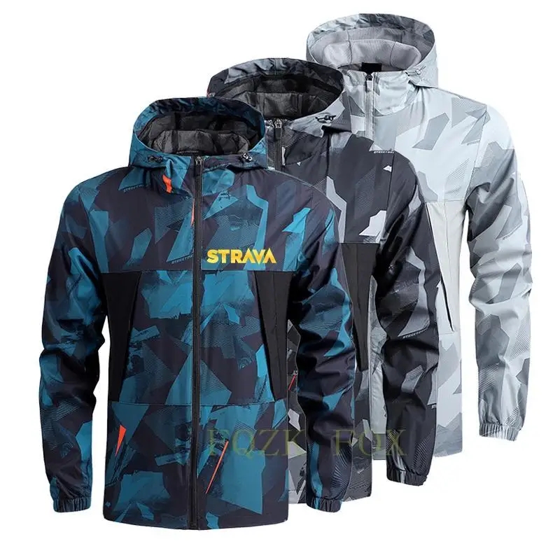 

Strava Cycling Jacket Man Outdoor Windproof Bicycle Clothing Fashion Breathable Downhill Bike Riding Hooded Men's Jacket Jersey