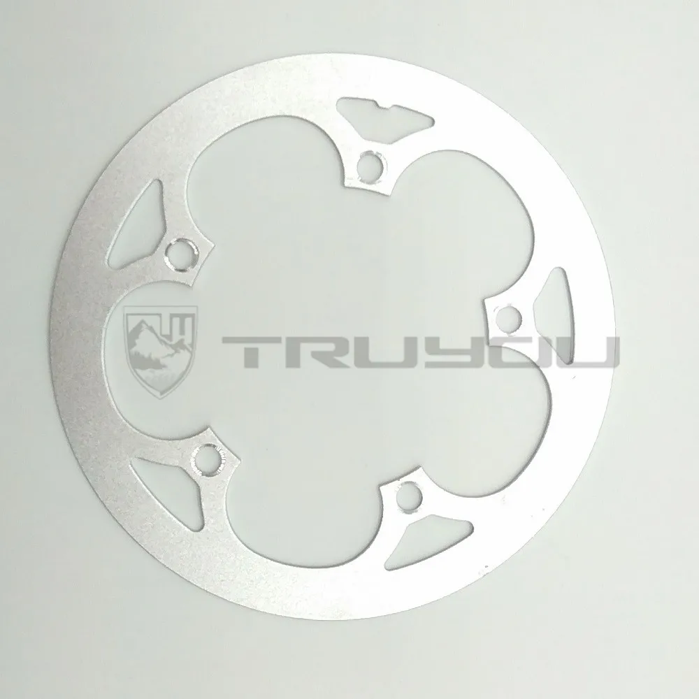 TRUYOU-Защита колеса цепи для складного велосипеда, крышка звездочки, серебристый алюминиевый сплав, защитная пластина для дорожного велосипеда, 130 BCD (art.: 7aa6baff2) - 7aa6baff2