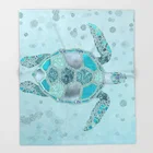 Одеяло с рисунком русалки для дивана, милый дизайн, бирюзовая черепаха, декоративное одеяло, рождественские украшения для дома, одеяло на заказ