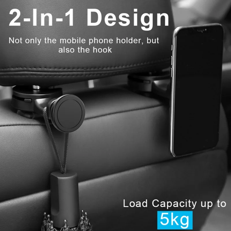 

Magnetic Suction Car Rear Seat Bracket Auto Holder Car Mobile Phone Bracket Car Seat Storage Bag Accessories Use On Headrest Rod