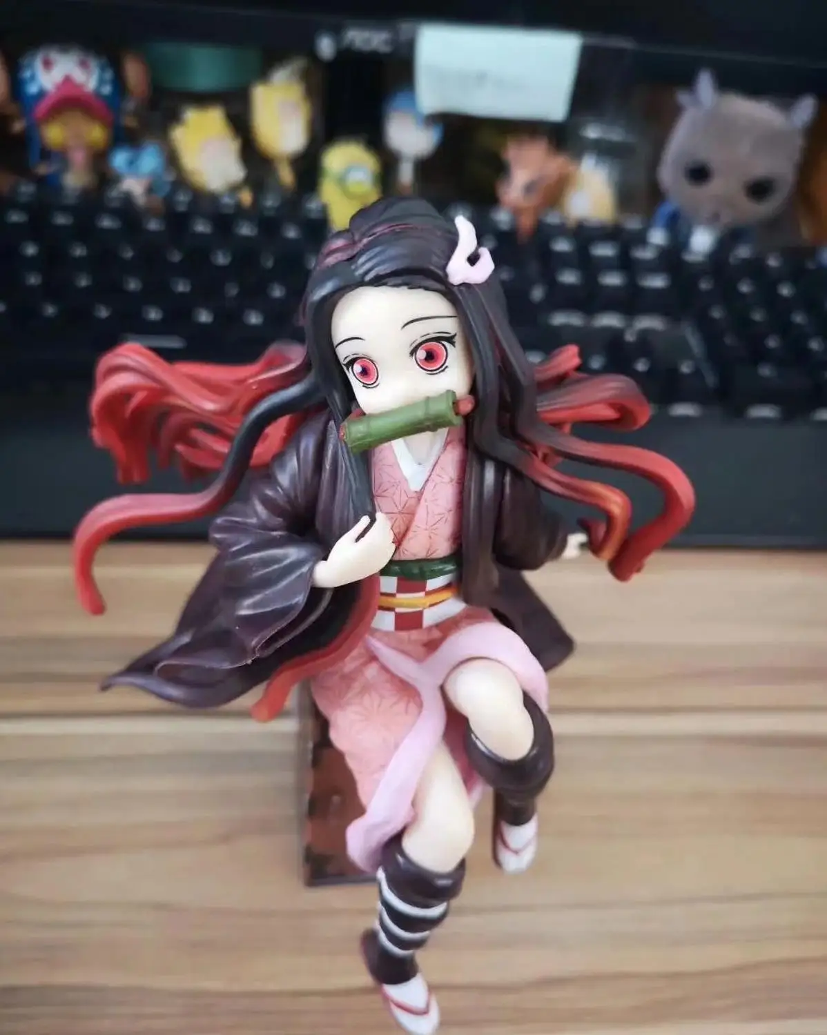 Аниме 17 см Demon Slayer: Kimetsu no Yaiba 1 поколение Kamado Nezuko 1/8 Масштаб Окрашенные ПВХ фигурка