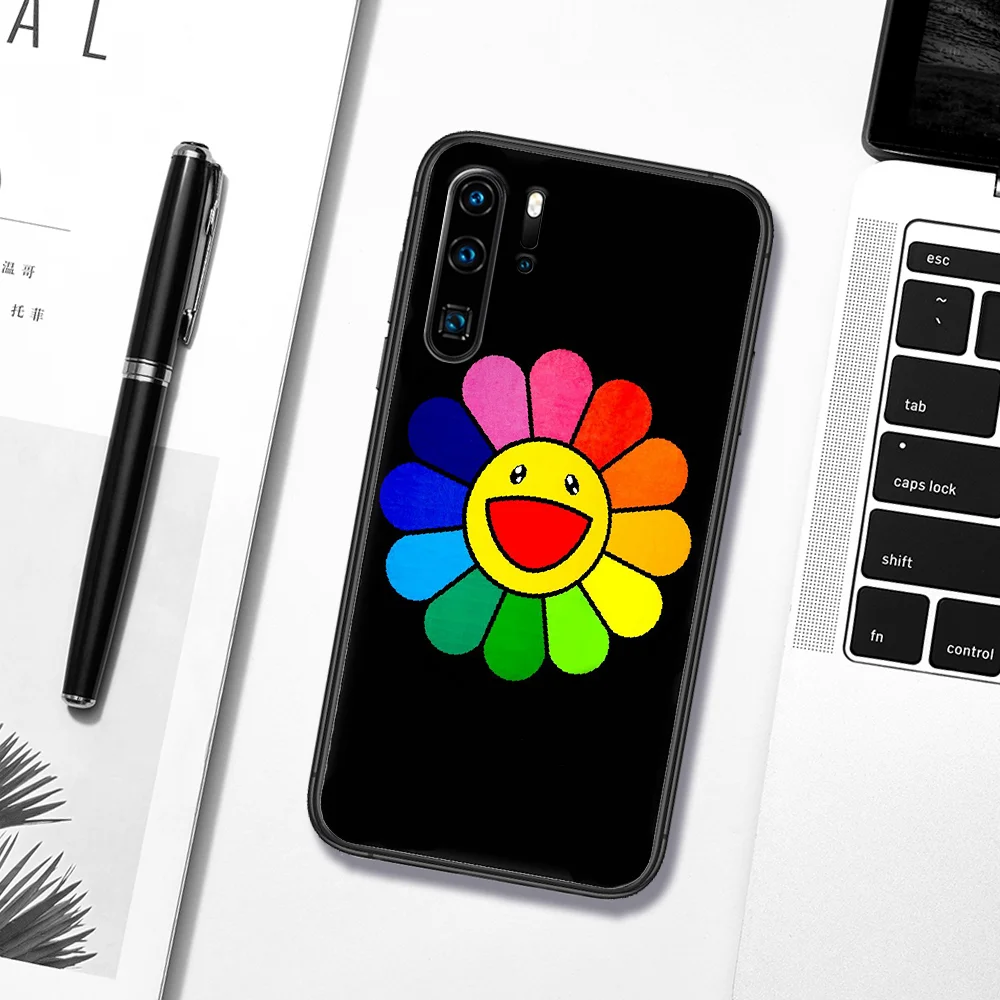 

Japan Fashion Brand Sun Flower Phone Case For Huawei P Mate 10 20 30 40 Pro Lite Smart 2019 2021 black Funda Silicone Back 3D