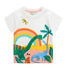Футболки для девочек с аппликацией прыгающие метры, летний модный дизайнерский топ для детей, футболки из хлопка с изображением кролика