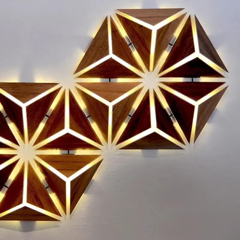 DIY Wall Lamp Touch Switch Quantum LED Hexagonal Lamps Modular Creative Decoration Lampara | Лампы и освещение