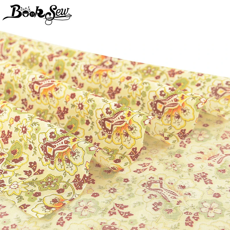 Booksew Высокое качество 100% хлопок поплин Ткань с цветочным принтом тела стеганая