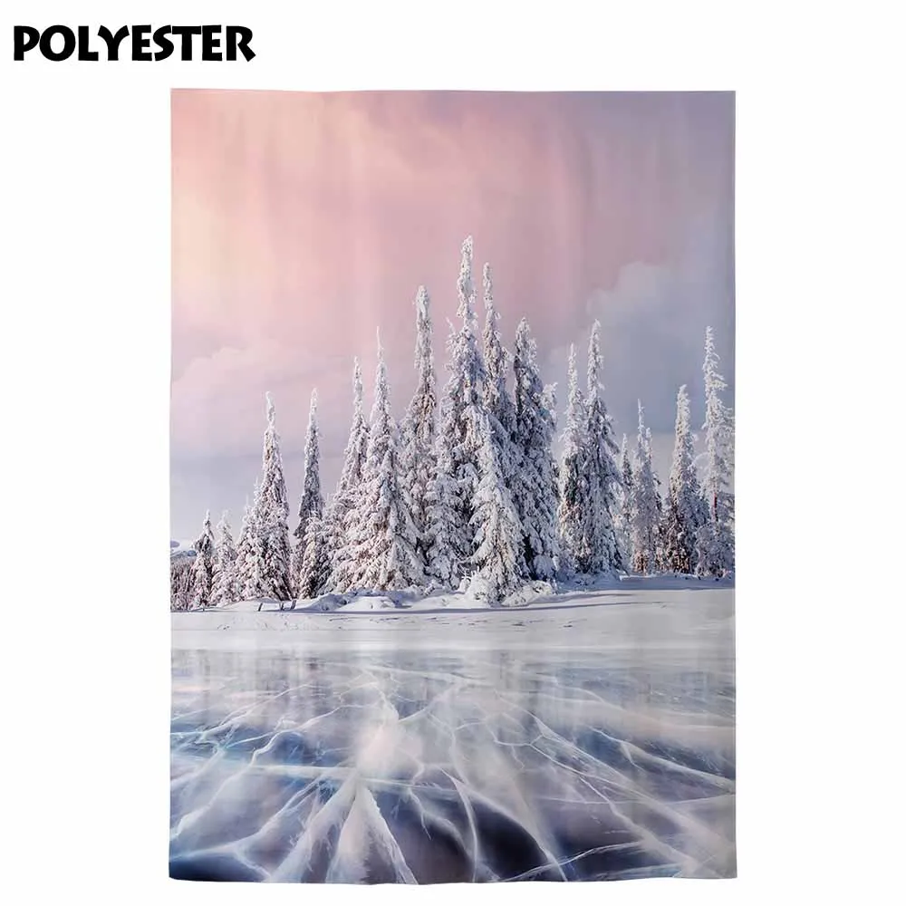 Funnytree backdrop photocall landscape Frozen forest tree winter Christmas Photo Studio photography celebration photophone | Электроника