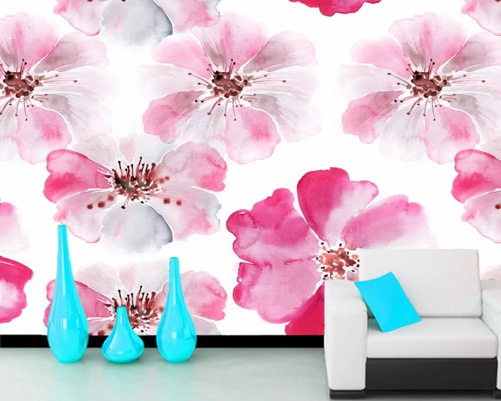 

Papel de parede Watercolor flower 3d wallpaper,living room sofa TV wall bedroom wall papers home decor restaurant mural