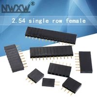 10pcs nickel plated copper 2 54mm 12345678910111213141516 40pin single row female pin socket pcb connector