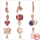 Бусины-шармы женские из серебра 925 пробы с паве роз