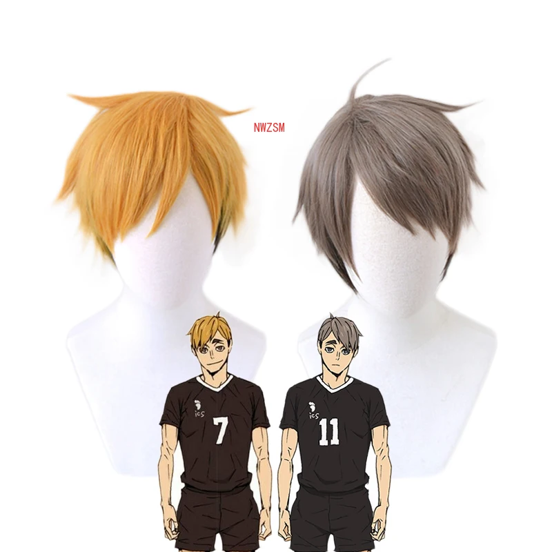 

Anime Haikyuu!! Osamu Miya Atsumu Short Wig Cosplay Costume Heat Resistant Synthetic Hair Haikiyu Men Wigs