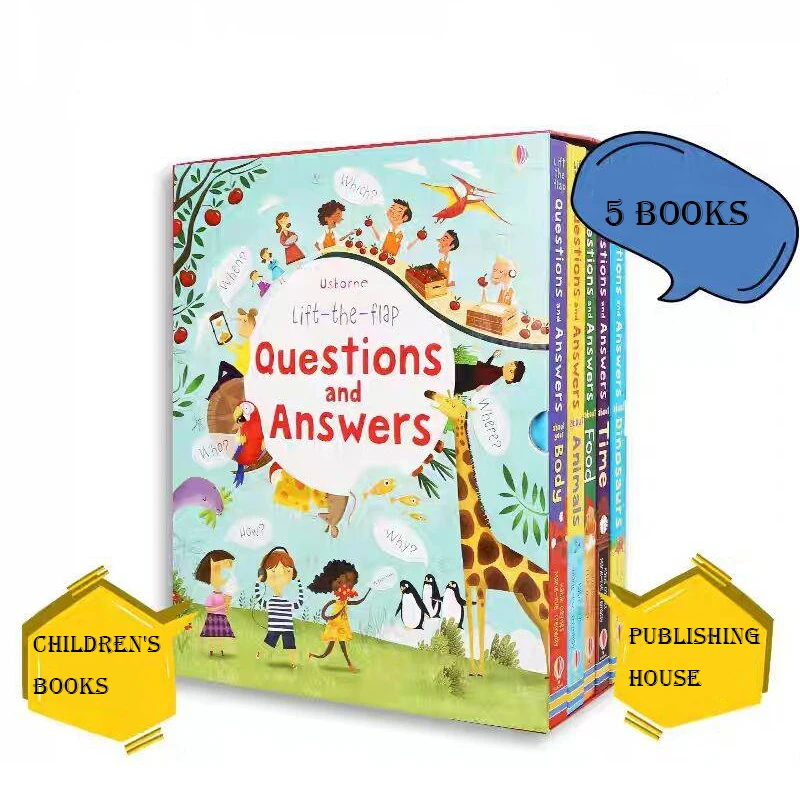 5 шт. Usborne открытые вопросы и ответы поднимите клапан английские развивающие
