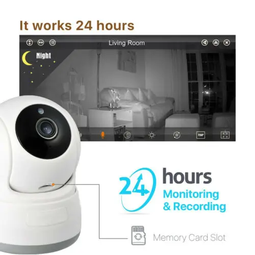 

Wireless Pan/Tilt IP Security Camera Network CCTV IR Night Vision WiFi Cam 720P