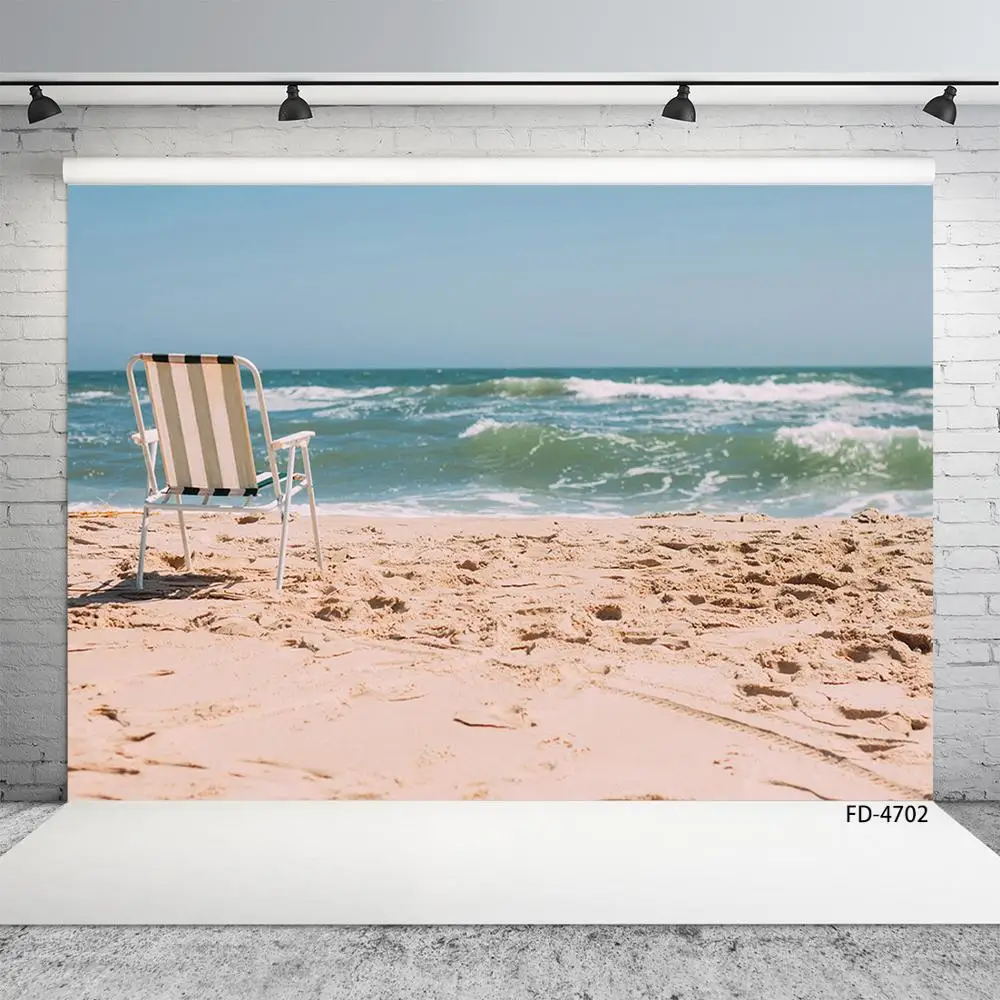 

Фон для фотосъемки с изображением морского пляжа стула виниловый тканевый фон для студийной фотосъемки малышей Портрет детей сценическая ...
