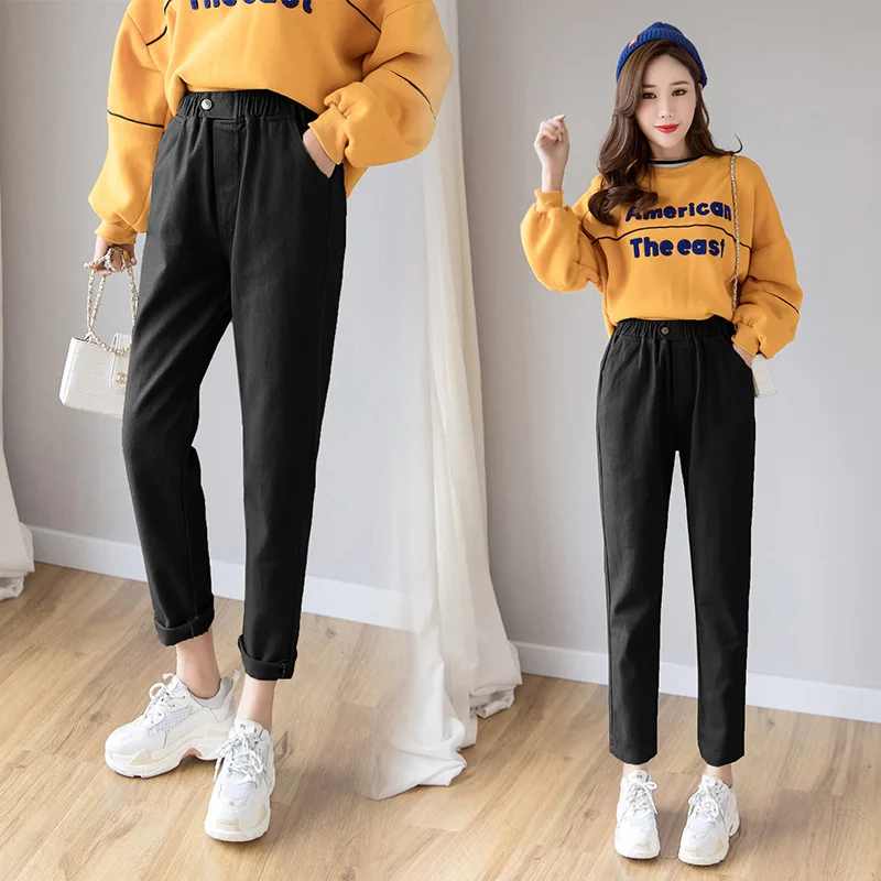 Брюки женские повседневные стирка свободные штаны карго для студенток