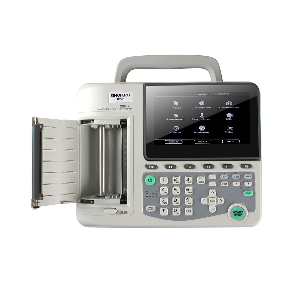 

Sharp 10" color TFT screen 12 Channel Digital Ecg Machine Sinohero Pathological Analysis Equipment