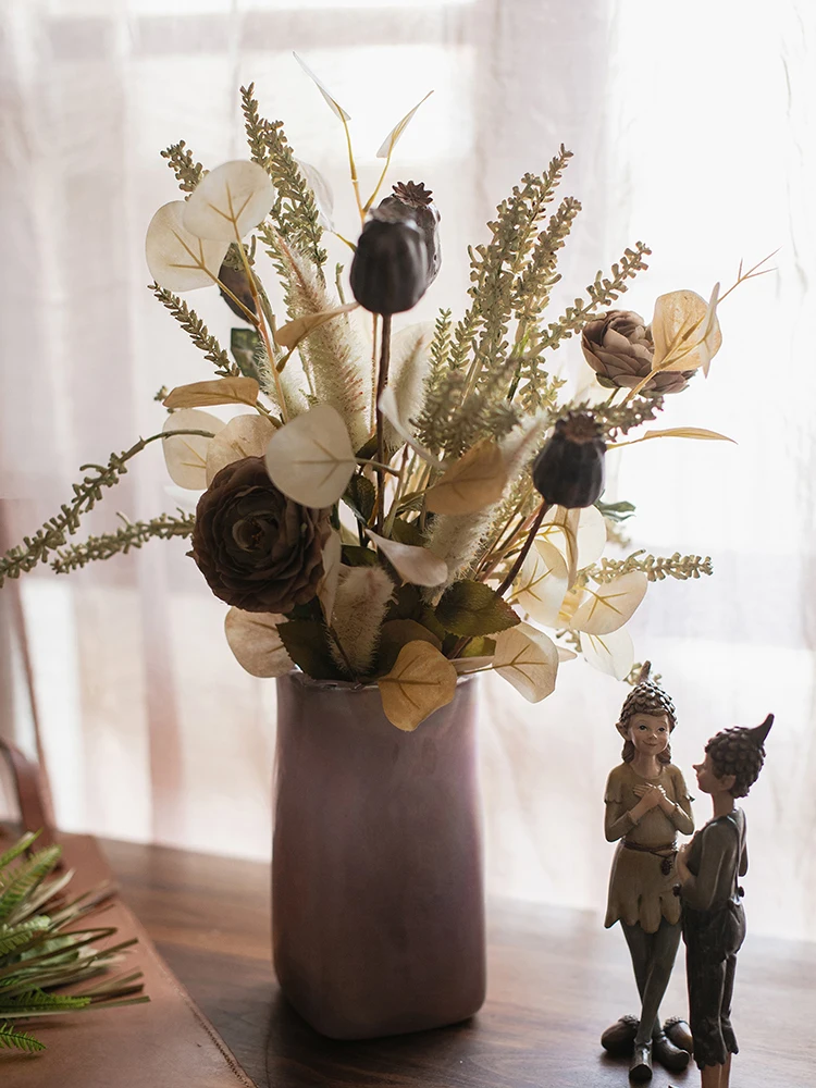 

Искусственный цветок из нетканого материала, букет из искусственных цветов для гостиной, искусственные шелковые цветы, искусственные цвет...